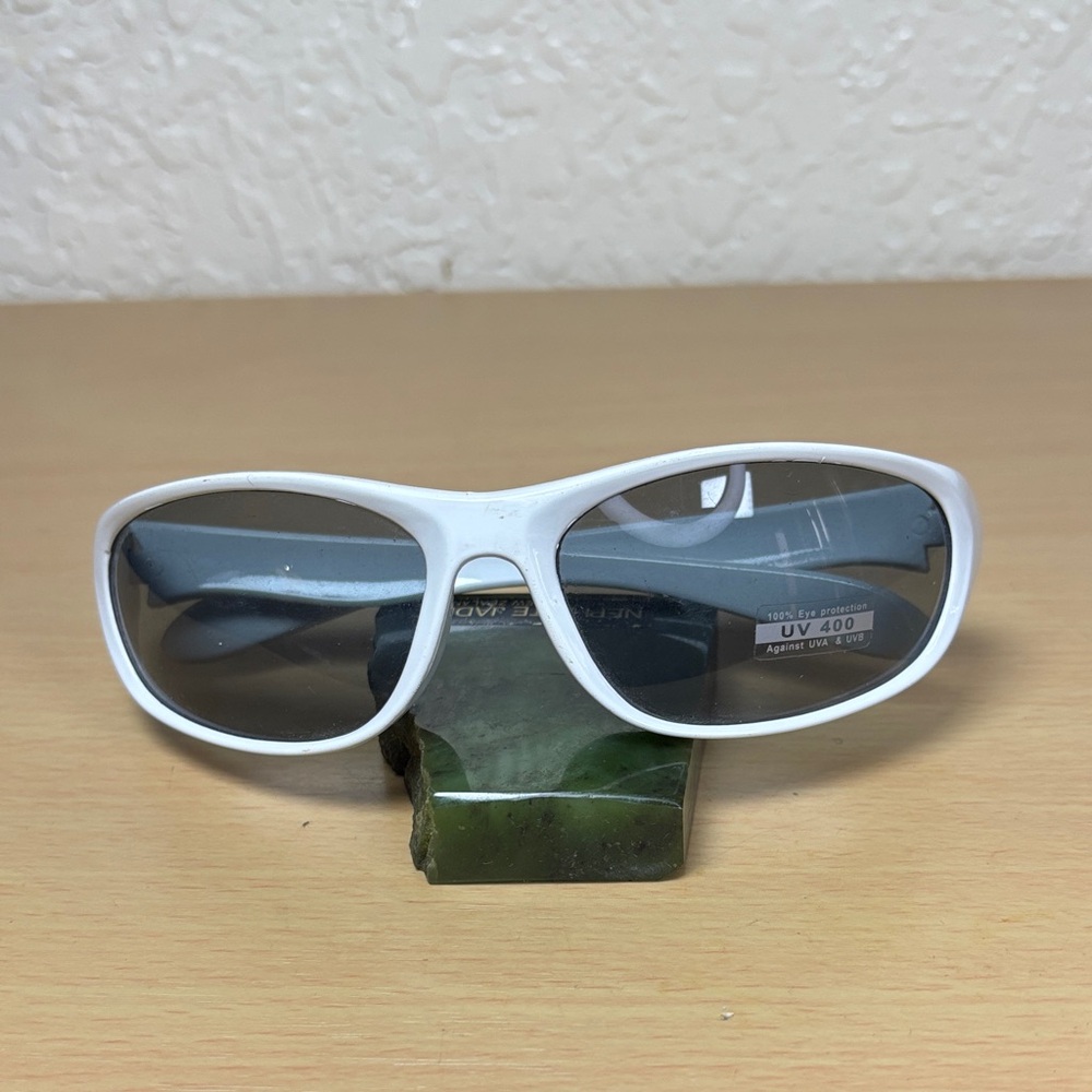 White Frame Sunglasses with Dark Lenses